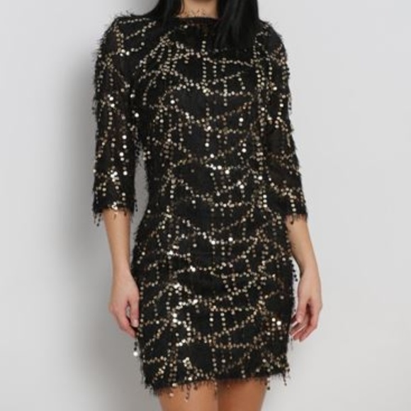 NYE Black & Silver Fringed Sequin dress - Picture 2 of 7